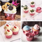 50Pcs Aluminum Foil Cupcake liners, Eusoar Disposable Muffin Ramekin Baking Cups, Aluminum Cupcake Cups, Tip Pan Ramekin Holders, Little Foil Cups