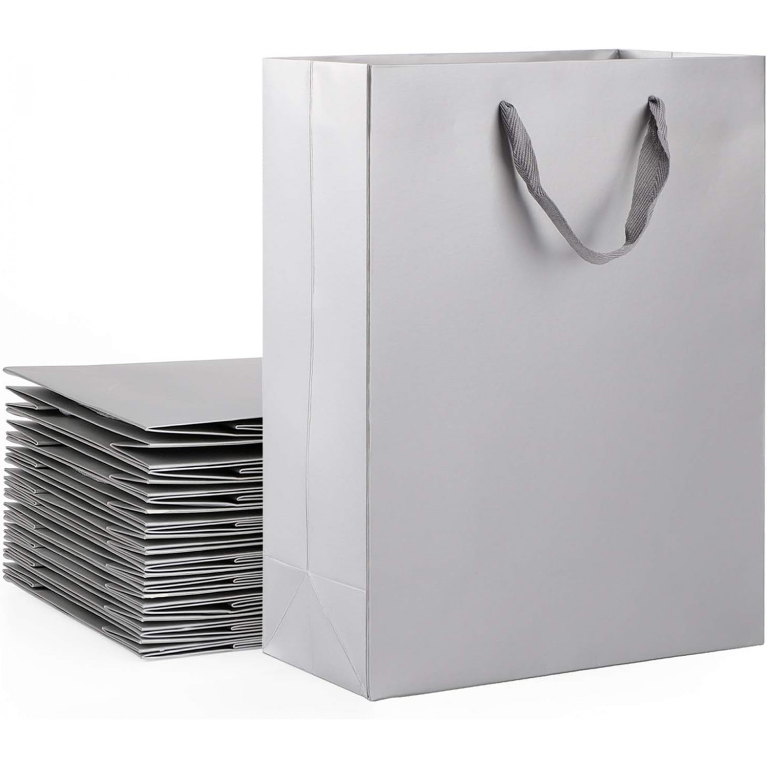 White Paper 50pcs White Kraft Paper Bags 10 x 5 x 13,Handled, Shopping  Bags