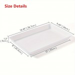 EUSOAR 3-Pack Plastic 14.45" x 9.45" Large White Serving Trays Set - Reusable Serving Platters for Cookie, muffin Cake , Snack, Dessert, Fruit Party Food Display 