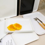 EUSOAR 3-Pack Plastic 14.45" x 9.45" Large White Serving Trays Set - Reusable Serving Platters for Cookie, muffin Cake , Snack, Dessert, Fruit Party Food Display 