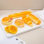 EUSOAR 3-Pack Plastic 14.45" x 9.45" Large White Serving Trays Set - Reusable Serving Platters for Cookie, muffin Cake , Snack, Dessert, Fruit Party Food Display 