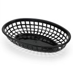 Eusoar Kitchen Use Bread Baskets, 24 Sets 9.4" x 5.9" Fast Food Baskets, Oval-Shaped Tray for Fast Food Restaurant Supplies, Deli Serving Classic Plastic Fry Basket , Chicken, Burgers, Sandwiches & Fries