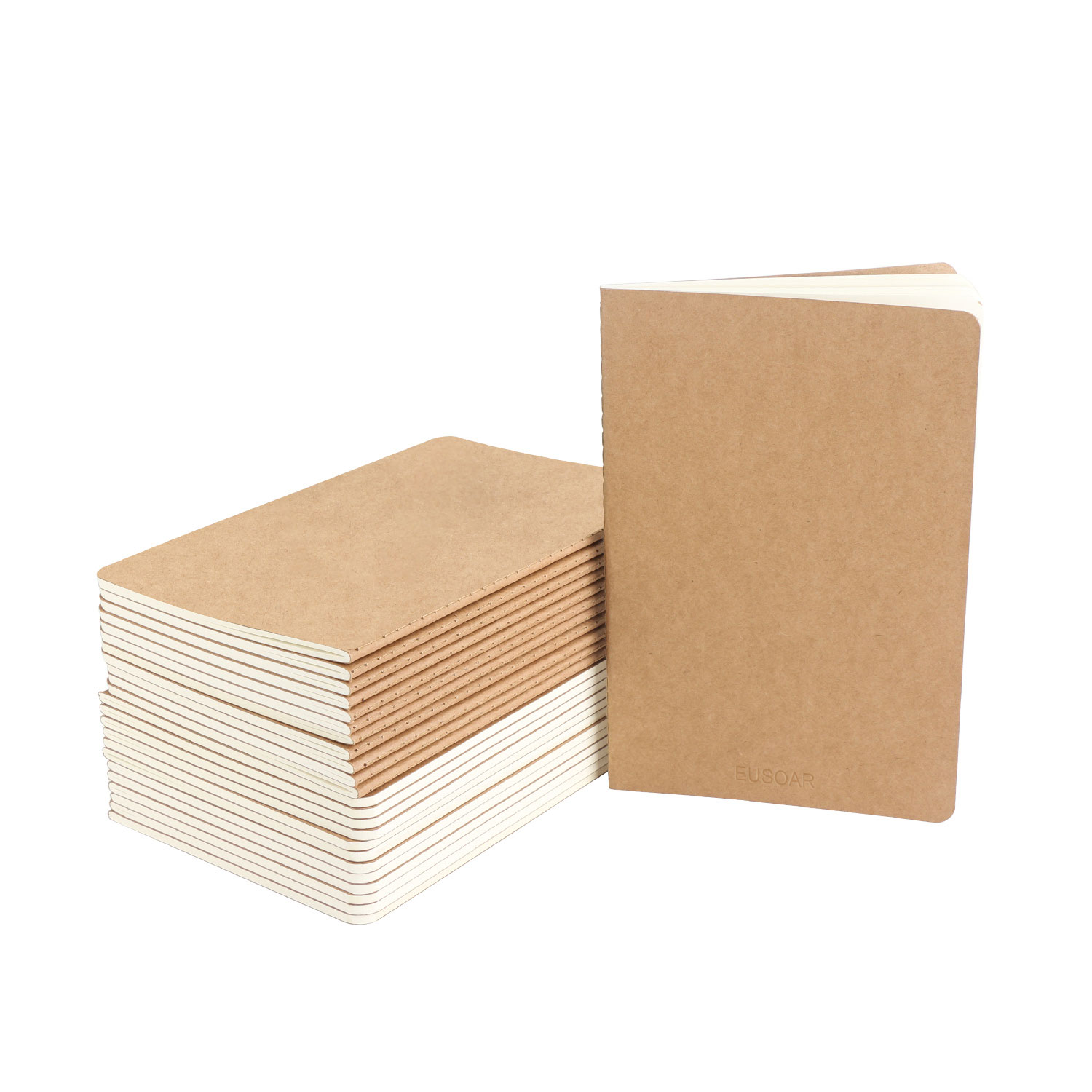 3-Pack Travelers Notebook Inserts Standard Size,Kraft Brown Soft Cover Grid Graph Notebooks and Journals 8.3X4.3 