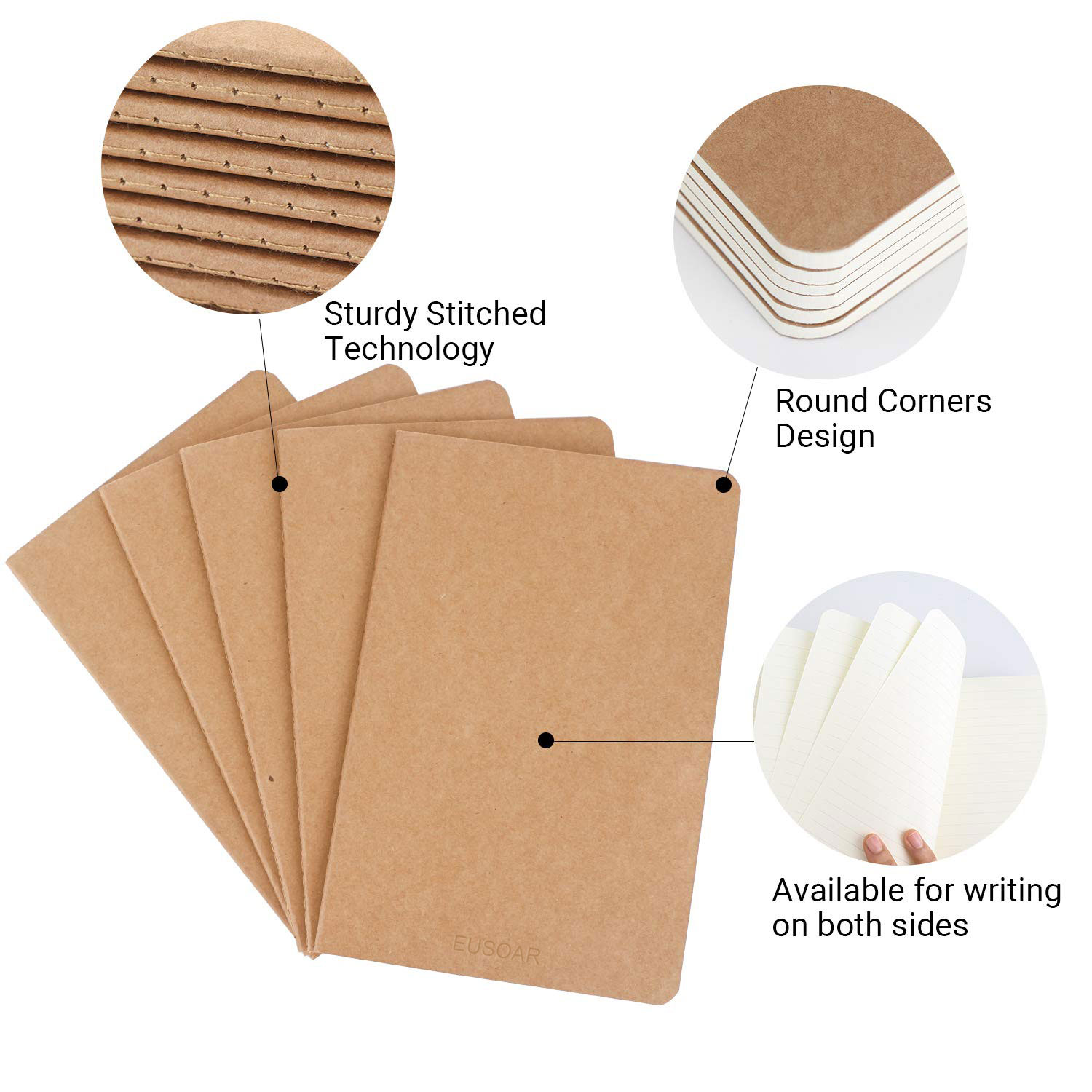 A5 Kraft Lined Notebook 10 Pack