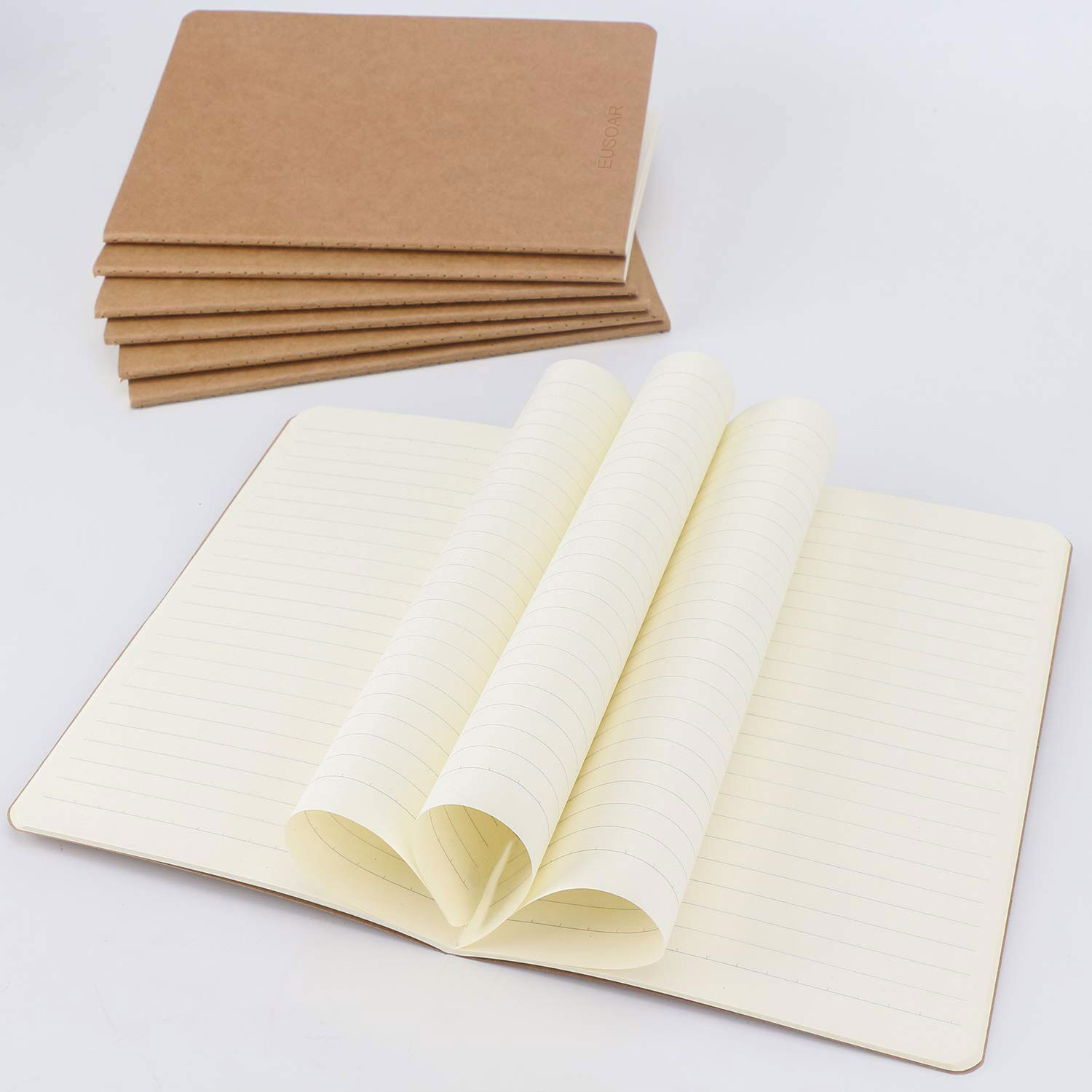 100Pcs A5 Kraft Notebooks, Blank Page Journals in Bulk