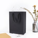 Paper Gift Bags, Eusoar 20pcs 7.8" x 3.9" x 11" Black Kraft Paper Bags with Handles Bulk, Shopping Bags with Handles, Lunch Bags, Merchandise Bag, Party Bags, Retail Handle Bags, Wedding Bags