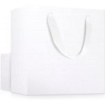 EUSOAR Large Size White Gift Wrap Bags, 25 Pack 12.5x4.5x11 inches Paper Heavy Duty Bags with Handles in Bulk, for Wedding, Grocery, Boutique, Retail, Business, Party Favors, Baby Showers, Birthdays