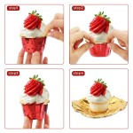 Cupcake Liner, Eusoar 50pcs 3.5 Ounce Disposable Pudding Holders, Muffin Liners, Aluminum Foil Baking Cups, Muffin Baking Cups, Foil Ramekins, Muffin Pan, Cupcake Wrappers, Cupcake Ramekin Holder Cups