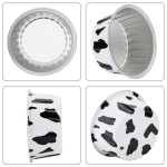 EUCOOK Cupcake Liners, 50pcs 5oz 125ml Disposable Ramekins, Aluminum Foil Muffin Liners Cups with Lids, Cupcake Holder, Disposable Aluminum Foil Cupcake Baking Cups Holders Cases Boxes Pans with Lids