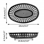 EUSOAR Burger Baskets & Paper Liners, 12pcs 9.4"x5.9" Reusable Black Plastic Food Serving Baskets and 10"x11" 100pcs Red&White Deli Paper Liners for Restaurant Food Serving Burgers&Fries