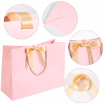 EUSOAR Gift Bags With Handles, 25pcs 16"x6"x12" Thank You Gift Paper Bags with Bow Ribbon Handle, Large Shopping Party Favor Gift Treat Candy Bags Bulk for Wedding Baby Shower Guests Bridal