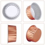Disposable Ramekins, EUSOAR 5oz 50pcs Foil Cupcake Liners, Aluminum Foil Muffin Liners Cups with Lids, Disposable Aluminum Foil Cupcake Baking Cups Holders Cases Boxes Pans with Lids