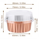 100pcs 5oz Aluminum Muffin Cups with Lid, Muffin Liners Cups with Lids, Disposable Foil Ramekins, Aluminum Cupcake liners, Creme Brulee Ramekins, Aluminum Foil Cupcake Baking Cups Holders Pans