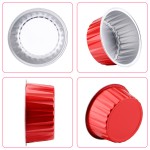 Cupcake Liners Aluminum with Lids, EUSOAR 100Pcs 5oz 125ml Aluminum Foil Muffin Liners Cups, Disposable Aluminum Foil Cupcake Baking Cups Ramekins Holders Cases Boxes Pans with Lids