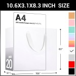 Merchandise Bags, Eusoar 20pcs 9.8" x 5.1" x 12.5" Kraft Gift Bags with Handles Bulk, Shopping Bags with Handles, Paper Handle Bags, Party Favors Bags, Retail Handle Bags, Wedding Bags