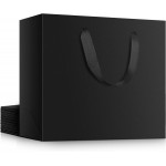 Paper Gift Bags, Eusoar 20pcs 7.8" x 3.9" x 11" Black Kraft Paper Bags with Handles Bulk, Shopping Bags with Handles, Lunch Bags, Merchandise Bag, Party Bags, Retail Handle Bags, Wedding Bags