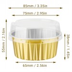 100pcs 5oz Aluminum Muffin Cups with Lid, Muffin Liners Cups with Lids, Disposable Foil Ramekins, Aluminum Cupcake liners, Creme Brulee Ramekins, Aluminum Foil Cupcake Baking Cups Holders Pans