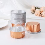 100pcs 5oz Aluminum Muffin Cups with Lid, Muffin Liners Cups with Lids, Disposable Foil Ramekins, Aluminum Cupcake liners, Creme Brulee Ramekins, Aluminum Foil Cupcake Baking Cups Holders Pans