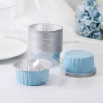 100pcs 5oz Aluminum Muffin Cups with Lid, Muffin Liners Cups with Lids, Disposable Foil Ramekins, Aluminum Cupcake liners, Creme Brulee Ramekins, Aluminum Foil Cupcake Baking Cups Holders Pans