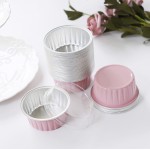 100pcs 5oz Aluminum Muffin Cups with Lid, Muffin Liners Cups with Lids, Disposable Foil Ramekins, Aluminum Cupcake liners, Creme Brulee Ramekins, Aluminum Foil Cupcake Baking Cups Holders Pans