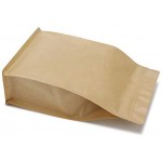 Stand Up Bags, Eusoar 50pcs Kraft Zip Lock Reusable Sealing All-Purpose Food Storage Pouches PE Reclosable Lock with Tear Notch for Nuts Beans (5.5" x 9.4" inch)