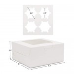 Kraft Cupcake Boxes, 6.4" x 6.3" Eusoar 50pcs Food Grade White Color Cupcake Carrier with Insert and Display Window Fits 4 Cupcakes or Muffins