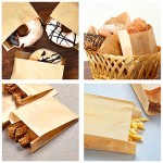 Kraft Paper Food Storage Bags, EUSOAR Snack Packaging Bags 50pcs 8.6X4.9X2.9 Inch Brown Food Lunch Bag Oil-proof