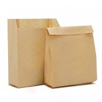 50 Pack Kraft Paper Bags, 6.3X4.3X1.6 Inch Eusoar Food Wrapping Storage Bags, Snack Packaging Bags Durable Cookies Candy Bag