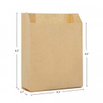 50 Pack Kraft Paper Bags, 6.3X4.3X1.6 Inch Eusoar Food Wrapping Storage Bags, Snack Packaging Bags Durable Cookies Candy Bag