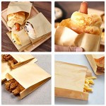 50 Pack Kraft Paper Bags, 6.3X4.3X1.6 Inch Eusoar Food Wrapping Storage Bags, Snack Packaging Bags Durable Cookies Candy Bag