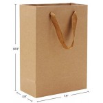 EUSOAR Gift Wrap Bags in Bulk, 12 Pack 7.8x3.9x11 inches Small Kraft Paper Bags with Handles, Heavy Duty Bag for Grocery, Boutique, Retail, Business, Party Favors, Baby Showers, Birthdays, Wedding