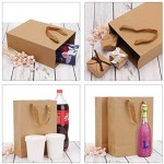 Kraft Paper Bags, Eusoar 25pcs 10.9" x 3.9" x 7.9" Brown Kraft Paper Shopping Bags with Soft Cloth Handles, Kraft Bags, Party Bags, Retail Handle Bags, Merchandise Bag, Wedding Party Bags