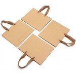 Kraft Paper Bags, Eusoar 8.3" x 3.1" x 10.6" 25pcs Brown Kraft Paper Gift Bags with Soft Cloth Handles, Bulk Shopping Bags, Wedding Gift Bags, Party Bags, Kraft Retail Merchandise Bags