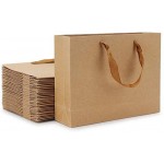 Kraft Paper Bags, Eusoar 8.3" x 3.1" x 10.6" 25pcs Brown Kraft Paper Gift Bags with Soft Cloth Handles, Bulk Shopping Bags, Wedding Gift Bags, Party Bags, Kraft Retail Merchandise Bags