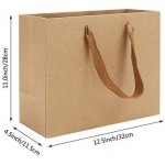 Kraft Paper Bags, Eusoar 8.3" x 3.1" x 10.6" 25pcs Brown Kraft Paper Gift Bags with Soft Cloth Handles, Bulk Shopping Bags, Wedding Gift Bags, Party Bags, Kraft Retail Merchandise Bags