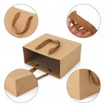 Kraft Paper Bags, Eusoar 8.3" x 3.1" x 10.6" 25pcs Brown Kraft Paper Gift Bags with Soft Cloth Handles, Bulk Shopping Bags, Wedding Gift Bags, Party Bags, Kraft Retail Merchandise Bags