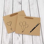 Kraft Paper Bags, Eusoar 8.3" x 3.1" x 10.6" 25pcs Brown Kraft Paper Gift Bags with Soft Cloth Handles, Bulk Shopping Bags, Wedding Gift Bags, Party Bags, Kraft Retail Merchandise Bags