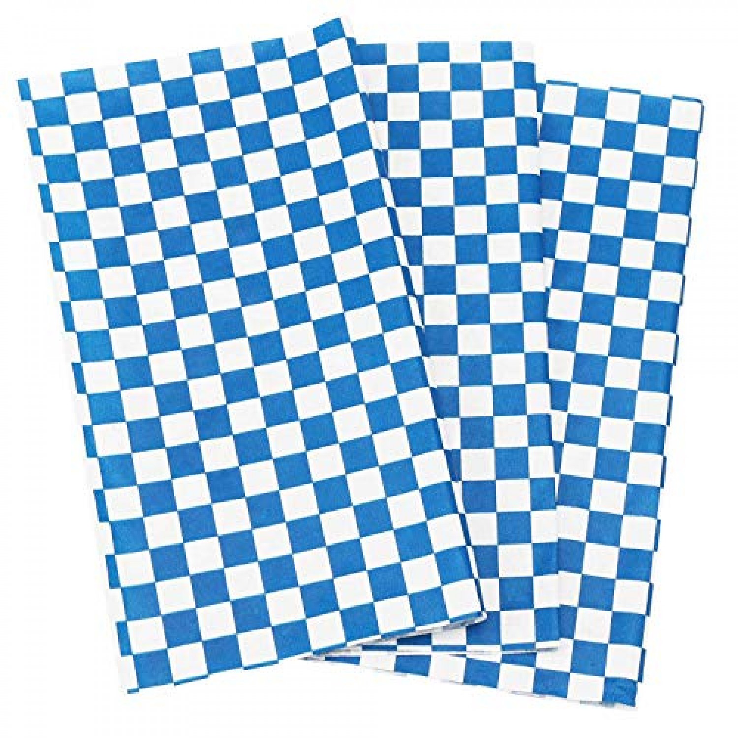 Choice 15 x 15 Blue Check Deli Sandwich Wrap Paper - 4000/Case