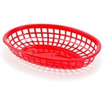 24 Packs Food Serving Baskets, Eusoar 9.4" x 5.9" Reusable Oval Fast Food Baskets, Microwave& Dishwasher Safe Food Grade Plastic Food Service Tray for Party Picnic BBQ Burger Fries Sandwiches