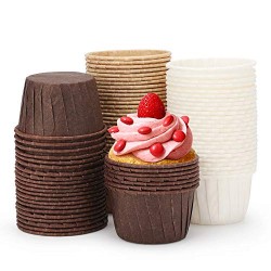 Pack of 90 Mini Cupcake Liners, Baking Paper Cups, 2.5 inch Round Shape Edge Roll Baking Liners Cups Holder for Baking Muffin and Cupcake,No Muffin Pan is needed