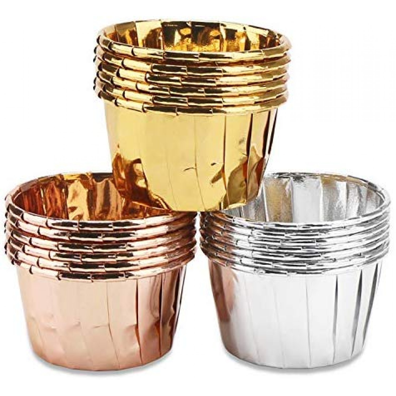 150 Pcs Aluminum Foil Cupcake Cups Ramekin Muffin Baking Cups, Disposable M  N1P1 194912454454