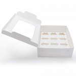 15 pack Cupcake Boxes, Eusoar Disposable Bakery Paper Cupcake Boxes Carrier, Mini Cupcake packaging carton box with Insert and Display Window, Thick Sturdy Cake Storage Boxes Holding 12 pcs cupcakes