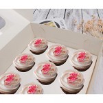 15 pack Cupcake Boxes, Eusoar Disposable Bakery Paper Cupcake Boxes Carrier, Mini Cupcake packaging carton box with Insert and Display Window, Thick Sturdy Cake Storage Boxes Holding 12 pcs cupcakes