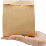 6.3"X4.3"X1.6" 100 Pcs Kraft Paper Lunch Bags, Durable Oil-Proof Bread Hamberger Bag,Grocery Sack Lunch Bags,Food Storage Bags with Foldable Mouth