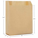 6.3"X4.3"X1.6" 100 Pcs Kraft Paper Lunch Bags, Durable Oil-Proof Bread Hamberger Bag,Grocery Sack Lunch Bags,Food Storage Bags with Foldable Mouth