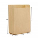 8.6"X4.9"X2.9" 100 Pcs Kraft Paper Lunch Bags, Durable Oil-Proof Bread Hamberger Bag,Grocery Sack Lunch Bags,Food Storage Bags with Foldable Mouth