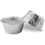 100 Pcs Aluminum Foil Cupcake Cups, Eusoar 4 Ounce Ramekin Muffin Baking Cups, Disposable Muffin Liners, Ramekin Holders Cups, Aluminum Cupcake Baking Pan, Pudding Baking Cups