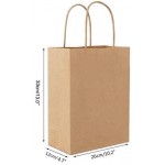 50pcs Brown Kraft Paper Bags, Eusoar 10.2" x 4.7" x 13" Gift Bags, Shopping Bags, Standable Retail Merchandise Bags, Party Bags, Brown Paper Bags with Handles Bulk