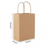 50 pcs Brown Kraft Paper Bags, Eusoar 8.3"x 4.3"x 10.6" Gift Bags, Shopping Bags, Standable Retail Merchandise Bags, Party Bags, Brown Paper Bags with Handles Bulk