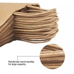 50 pcs Brown Kraft Paper Bags, Eusoar 8.3"x 4.3"x 10.6" Gift Bags, Shopping Bags, Standable Retail Merchandise Bags, Party Bags, Brown Paper Bags with Handles Bulk